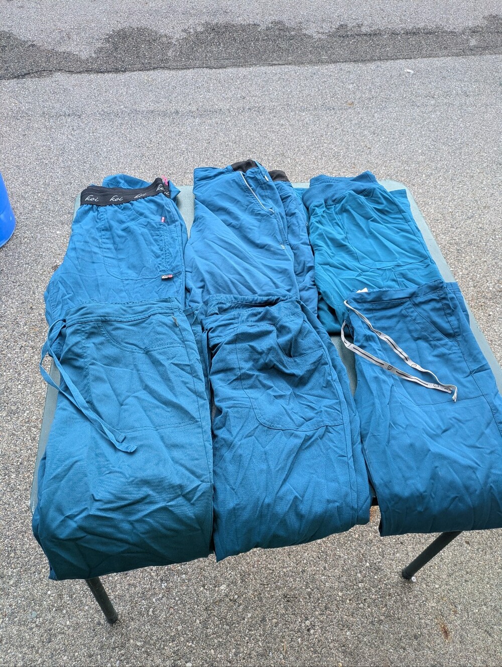 Women's 6 pair medium scrubs nurse hospital pants lot bundle teal